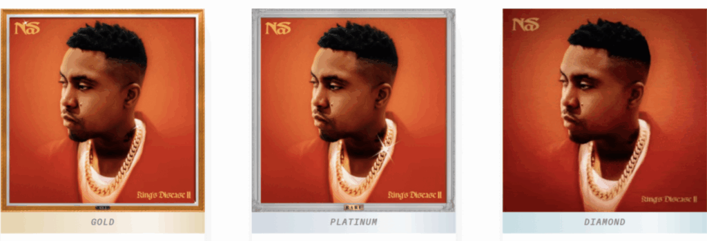 Royal and royalty-backed drops (headline: Nas) NFTS